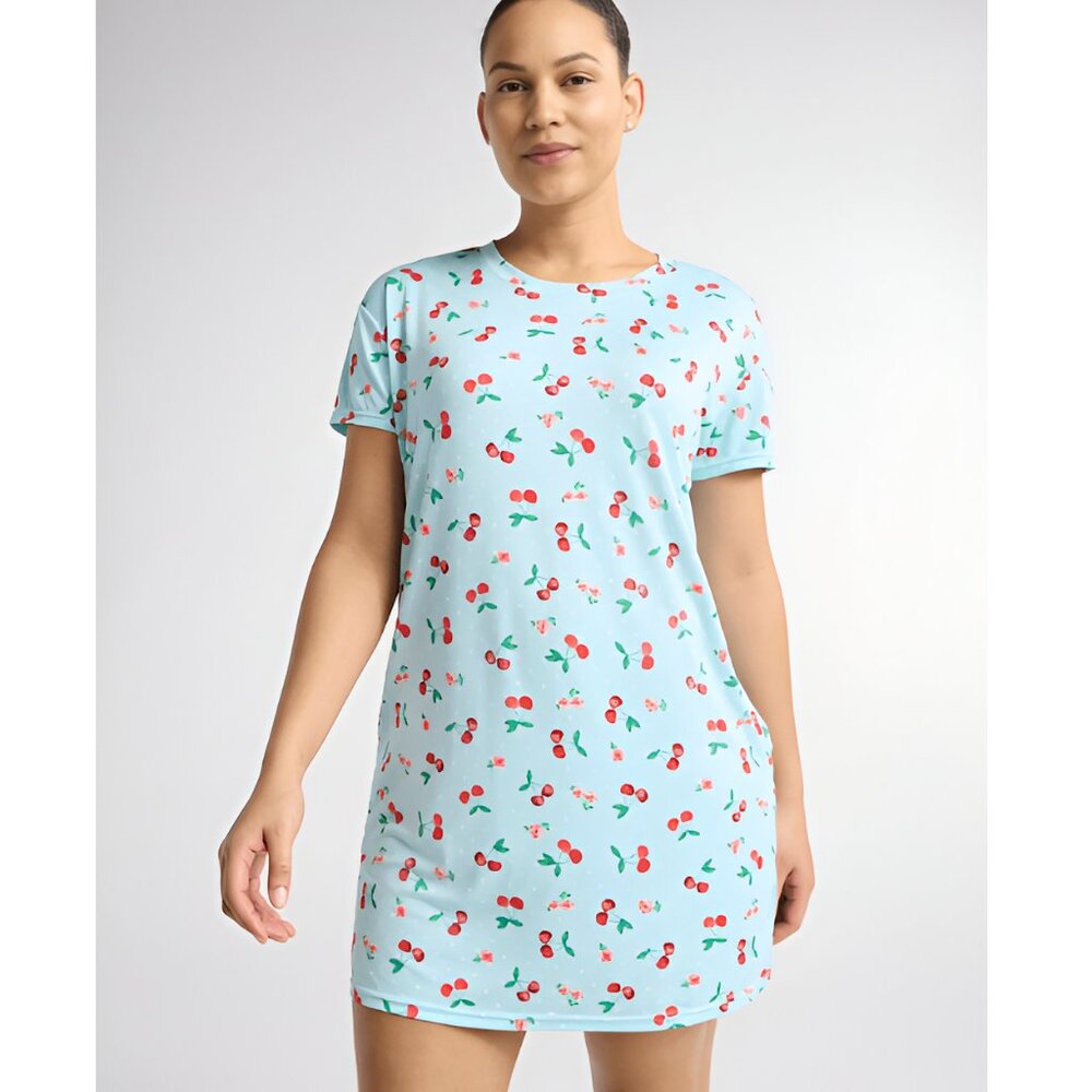 New: L/XL Women's Soft Cherry Sleepshirt w/ Pockets